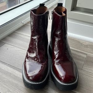 Franco Sarto Red Patent Leather Boots